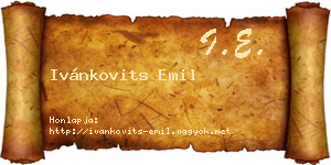 Ivánkovits Emil névjegykártya
